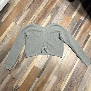 Sincerely jules green cropped sweater| Y2K fall long sleeve